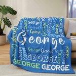 Personalized Multicolor Word Cloud Soft Throw Blanket with Name Home Decor Birthday Gift for Family Friends
