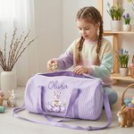 Henkilökohtainen vesiväri Bow Bunny pääsiäismuna pääsiäismuna raidallinen kankaalle suuri kapasiteetti matkalaukku nimi ja olkahihna pääsiäinen lahja lapsille