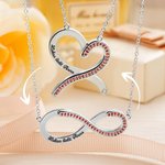Personalisierte wandelbare Unendlichkeit-Herz-Halskette mit Geburtssteinen eingravierten Namen Valentinstag Geburtstag Jahrestag Geschenk für Damen