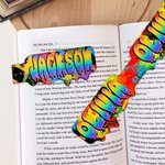 Segnalibro magnetico personalizzato in stile graffiti, con nome gocciolante e arcobaleno, clip di lettura, accessorio di compleanno per gli amanti dei libri.