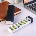 Personalized Name Weekly Pill Organizer 7-Day Food Grade Pill Box Large Compartment Travel Outdoor Essential Gift for Family