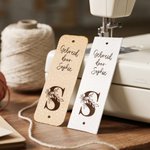 Gepersonaliseerde Set van 10 Gebloemde PU-leren Labels met Tekst en Initiaal Handwerkaccessoires Verjaardagscadeau voor Liefhebbers van DIY en Breien