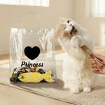 Personalized Paw Heart Design Transparent Bag and 9 Interactive Cat Toys Set with Name Pet Day Birthday Gift for Cat Lovers Owners