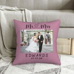 Personalised Multi-color Photo Cushion Cover with Name Wedding Valentine's Anniversary Day Gift for Couple