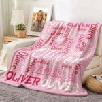 Personalized Multicolor Word Cloud Soft Throw Blanket with Name Home Decor Birthday Gift for Family Friends