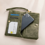 Personalized Leopard Print Bow Cute Girl PU Leather Wristlet Tri-Fold Wallet with Name Valentine's Day Anniversary Gift for Women