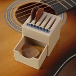 Personalized 3D Printed Retro Guitar Amp Shape Guitar Picks Storage Box with Name Birthday Gift for Musician Guitar Player