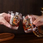 Personalized Dragon Initial Name 10 oz Old Fashioned Rock Whiskey Glass Birthday Father's Day Gift for Man Bartender Whiskey Enthusiast