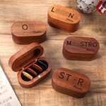 Personalized Guitar Chords Design Wooden Magnetic Guitar Pick Storage Box Set with Name and Word Birthday Gift for Musician Guitar Player
