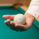 Gepersonaliseerde Dubbelzijdige Biljartballen Witte Biljartbal met Foto en Tekst Grappig Vaderdag- of Verjaardagscadeau voor Heren Biljartliefhebbers