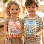 Personalized Cute Easter Bunny Ears Waterproof Stickers Labels with Name Gift Decoration Easter Day Party Favors for Kids