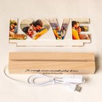 Veilleuse LED personnalisé avec 3-7 photos texte et nom - Photos collage découpées en forme de texte - Cadeau Saint-Valentin mariage pour couple