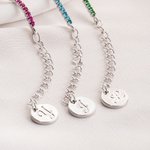 Personalized Minimalist Style Initial Charm Sterling Silver Tennis Bracelet Dainty Jewellery  Birthday Anniversary Gift for Women Tennis Lovers