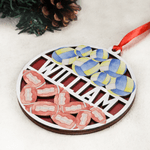 Personalized Ball Sport Theme Layered Round Wooden Ornament with Name Home Decor Birthday Gift for Sports Lovers