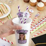 Personalized Class of 2026 Graduation Photo Waterproof Stickers with School Name and Year Graduation Party Decoration Favor for Graduates