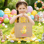 Personalized Cute Peter Rabbit Large Jute Tote Bag with Name Easter Party Gift for Kids