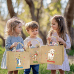 Personalized Cute Peter Rabbit Large Jute Tote Bag with Name Easter Party Gift for Kids