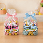 Personalized Cute Easter Bunny Ears Waterproof Stickers Labels with Name Gift Decoration Easter Day Party Favors for Kids