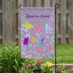 Personlig fargerik sommerfugl vårblomst hageflagg med tekst hagedekor Thanksgiving Day vårsesongen gave til familievenn