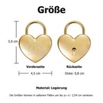 Personalisiertes herzförmiges Liebesschloss und Schlüssel Set mit Namen Text und Datum Gravur Valentinstag Jahrestag Geschenk für Paare