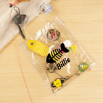 Personalized Paw Heart Design Transparent Bag and 9 Interactive Cat Toys Set with Name Pet Day Birthday Gift for Cat Lovers Owners