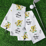 Serviette de golf absorbante avec nom et clip de suspension Cadeau d'anniversaire pour les amateurs de golf | Callie × Marsupilami®.