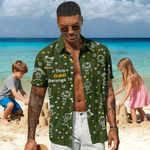 Personalised Cute Line Cartoon Character Stylish Hawaiian Shirt with Name Beach Party Essentials Father's Day Birthday Gift for Man Dad Family