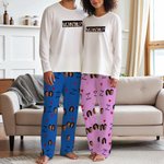 Personalized Picture Frame Face Photos Adult Pajamas Set with Names and Date Daily Wear Valentine's Day Anniversary Birthday Gift for Couple