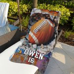 Personlig basket baseboll crack vägg överdimensionerad snabbtorkande strandhandduk med namn och nummer strandtillbehör födelsedagspresent för sportälskare