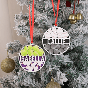 Personalized Ball Sport Theme Layered Round Wooden Ornament with Name Home Decor Birthday Gift for Sports Lovers