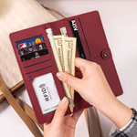 Personalized Pearl Effect Birth Flower  PU Leather Long Billfold Wallet with Name Daily Use Birthday Mother's Day Gift for Woman