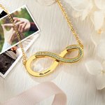 Personalisierte wandelbare Unendlichkeit-Herz-Halskette mit Geburtssteinen eingravierten Namen Valentinstag Geburtstag Jahrestag Geschenk für Damen