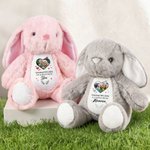 Personalized Cute Bunny Heart Photo Plush Stuffed Toy with Name Date and Text Easter Holiday Gift for Kids