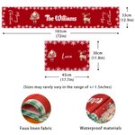 Personalized Santa Claus Reindeer Christmas Table Runner Matching Placemats Set with Family Name Christmas Gift for Family Friend