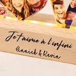 Veilleuse LED personnalisé avec 3-7 photos texte et nom - Photos collage découpées en forme de texte - Cadeau Saint-Valentin mariage pour couple