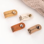Etichette personalizzate in pelle con nome per prodotti fatti a mano e lavori a maglia - Regalo per artigiani creativi
