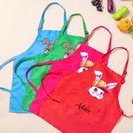 Personalized Cute Easter Bunny Adjustable Kid Apron Chef Hat Set with Name and Pocket Cooking Accessory Easter Gift for Boys Girls