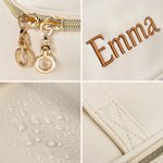 Personoitu yksinkertainen suuri meikkilaukku nimikirjonnalla nahka usea tasku sopii matkalle häihin täydellinen syntymäpäivälahja naisille