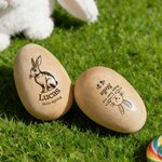 Personalised Happy Spring Bunny Wooden Easter Egg with Engraved Name Easter Basket Stuffers Home Decor Party Favors Gift for Kids