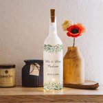 Personalized Eucalyptus Text & Date LED Night Light Frosted Bottle Lamp Valentine's Day Anniversary Wedding Gift for Newlyweds Couples