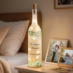 Personalized Eucalyptus Text & Date LED Night Light Frosted Bottle Lamp Valentine's Day Anniversary Wedding Gift for Newlyweds Couples