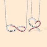 Gepersonaliseerde Verwisselbare Infinity Liefdes Ketting met Geboortsteen en Gegraveerde Naam Verjaardag Valentijnsdag of Jubileumcadeau voor Vrouwen