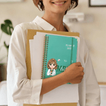 Personalized Cartoon Character Nurse Doctor 2026 Planner A5 Spiral Notebook with Weekly and Monthly Planning Pages Daily Use Gift for Nurses Doctors