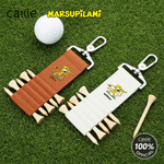 Personalized Marsupilami PU Leather Golf Tee Holder Bag Tag with Name and 5 Pcs Bamboo Tees Sports Gift for Golf Players | Callie × Marsupilami®