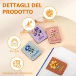 Segnalibro magnetico personalizzato in PU con nome, fiore e pietra di nascita, stile vintage - Regalo per amanti dei libri