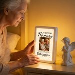 Gepersonaliseerde LED Spiegelnachtlampje Fotolijst met Bijnaam en Datum Herinneringsgeschenk en Troostgeschenk bij Verlies van een Dierbare
