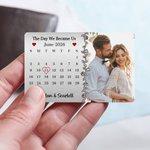 Personalized The Day We Became Us Photo Wallet Card with Names and Date Valentine's Day Anniversary Gift for Couple Spouse