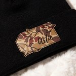 Personalised Flying Mallards Camouflage Soft Beanie Hat with Name Winter Accessory Hunting Season Daily Wear Birthday Gift for Babies Teenagers