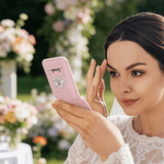 Personalised Crystal Birth Flower Butterfly Pocket Mirror with Name and LED Light Makeup Tools Daily Use Birthday Wedding Gift for Girls Women