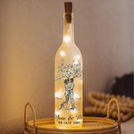 Gepersonaliseerde Toile-de-Jouy-stijl LED-fleslamp met Boom en Namen Zachte Verlichting Valentijnsdag Huwelijksjubileumcadeau voor Koppels